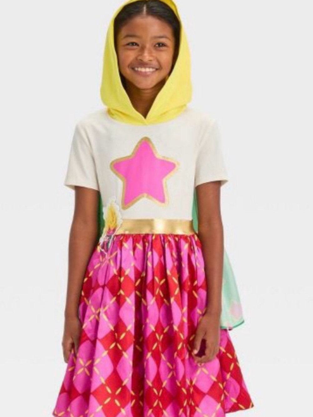 Trolls Viva Costume with Yellow Hood - Picture 5 of 6